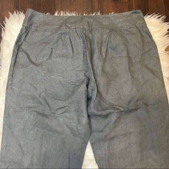 Eileen Fisher Heavy Linen Wide Leg Trouser Pants - Picture 7 of 9